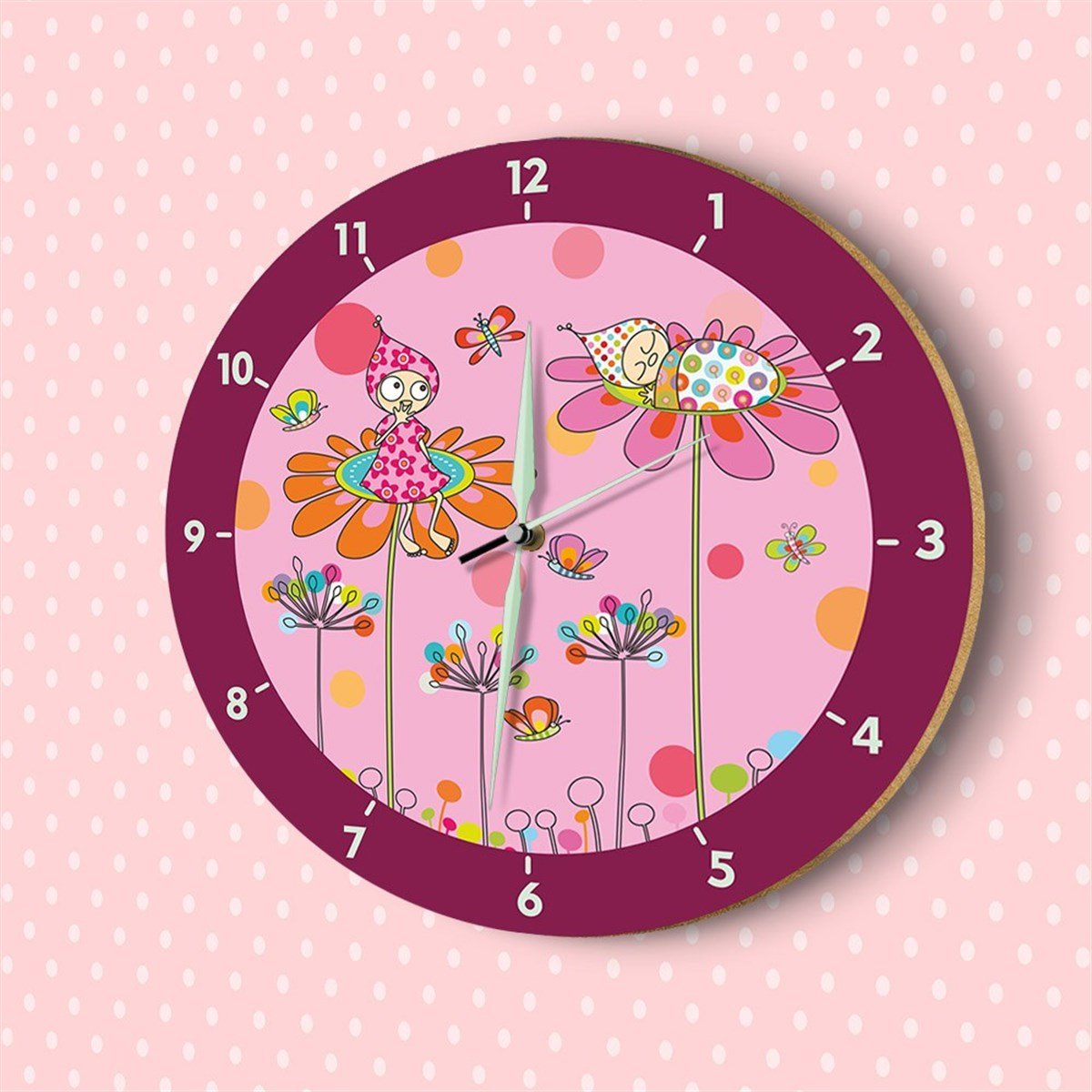 DekorLoft Fosforlu Çocuk Odası Duvar Saati YFS-1426