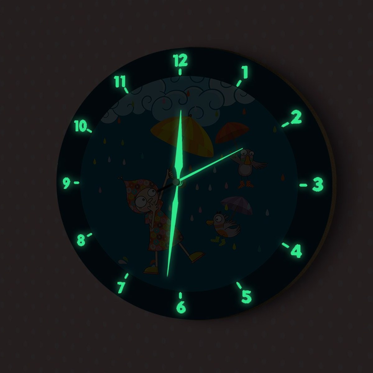 DekorLoft Fosforlu Çocuk Odası Duvar Saati YFS-1423