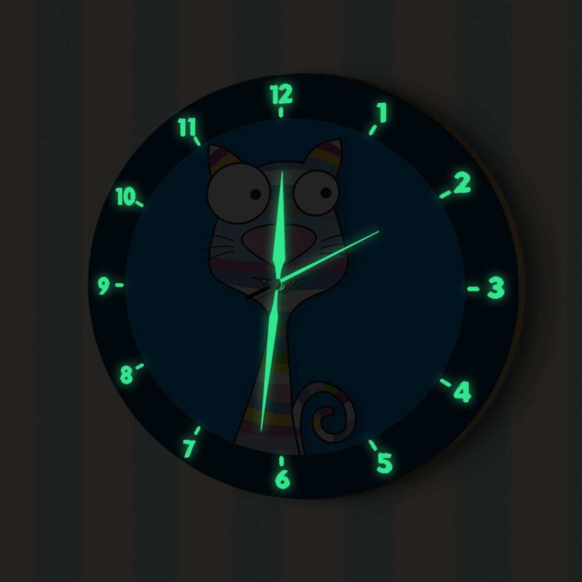 DekorLoft Fosforlu Çocuk Odası Duvar Saati YFS-1409