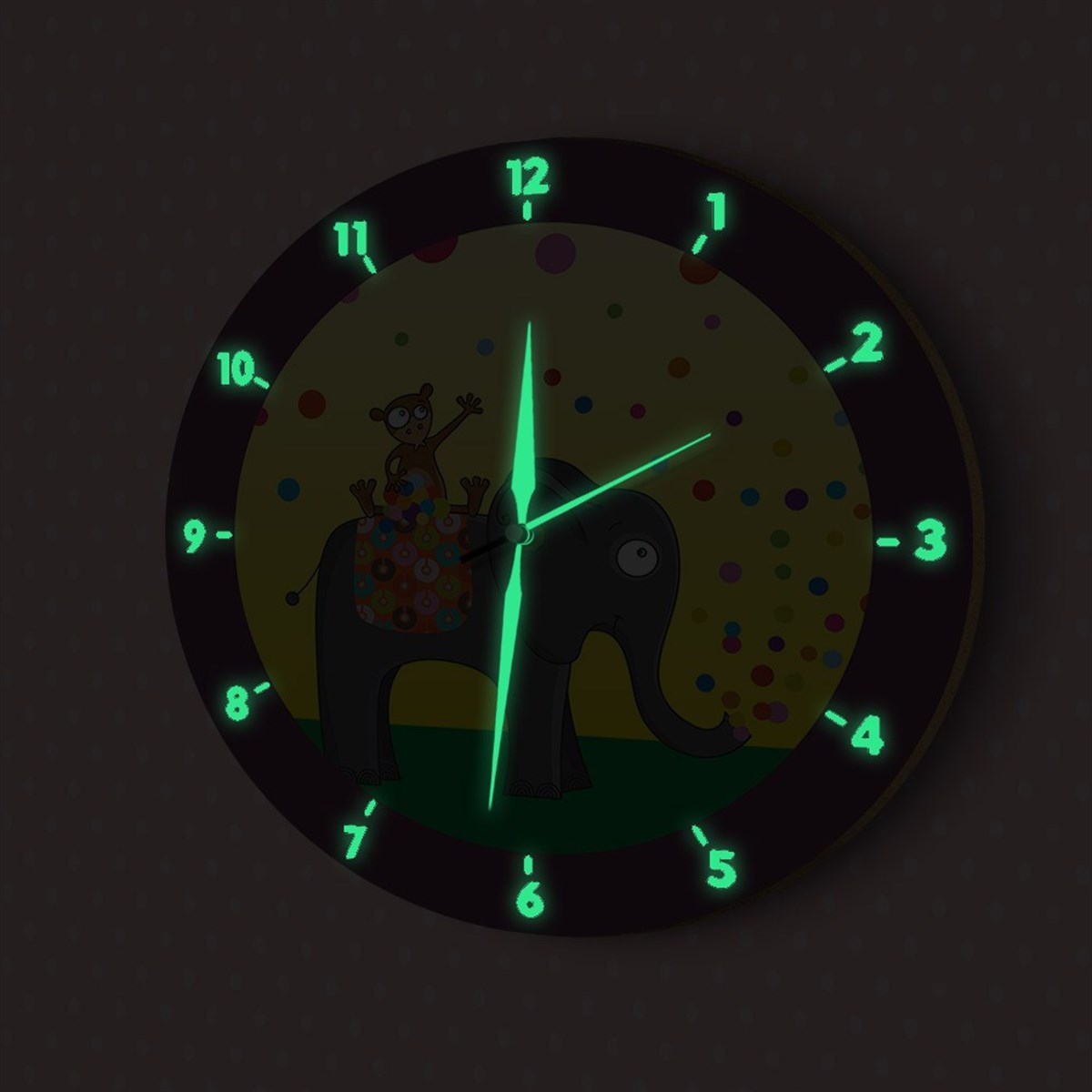 DekorLoft Fosforlu Çocuk Odası Duvar Saati YFS-1417