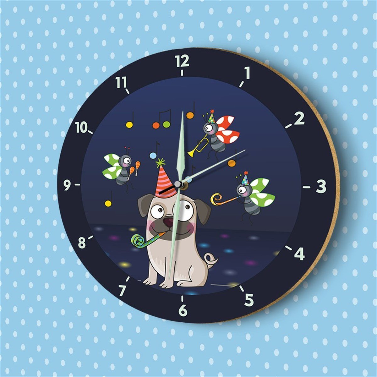 DekorLoft Fosforlu Çocuk Odası Duvar Saati YFS-1421