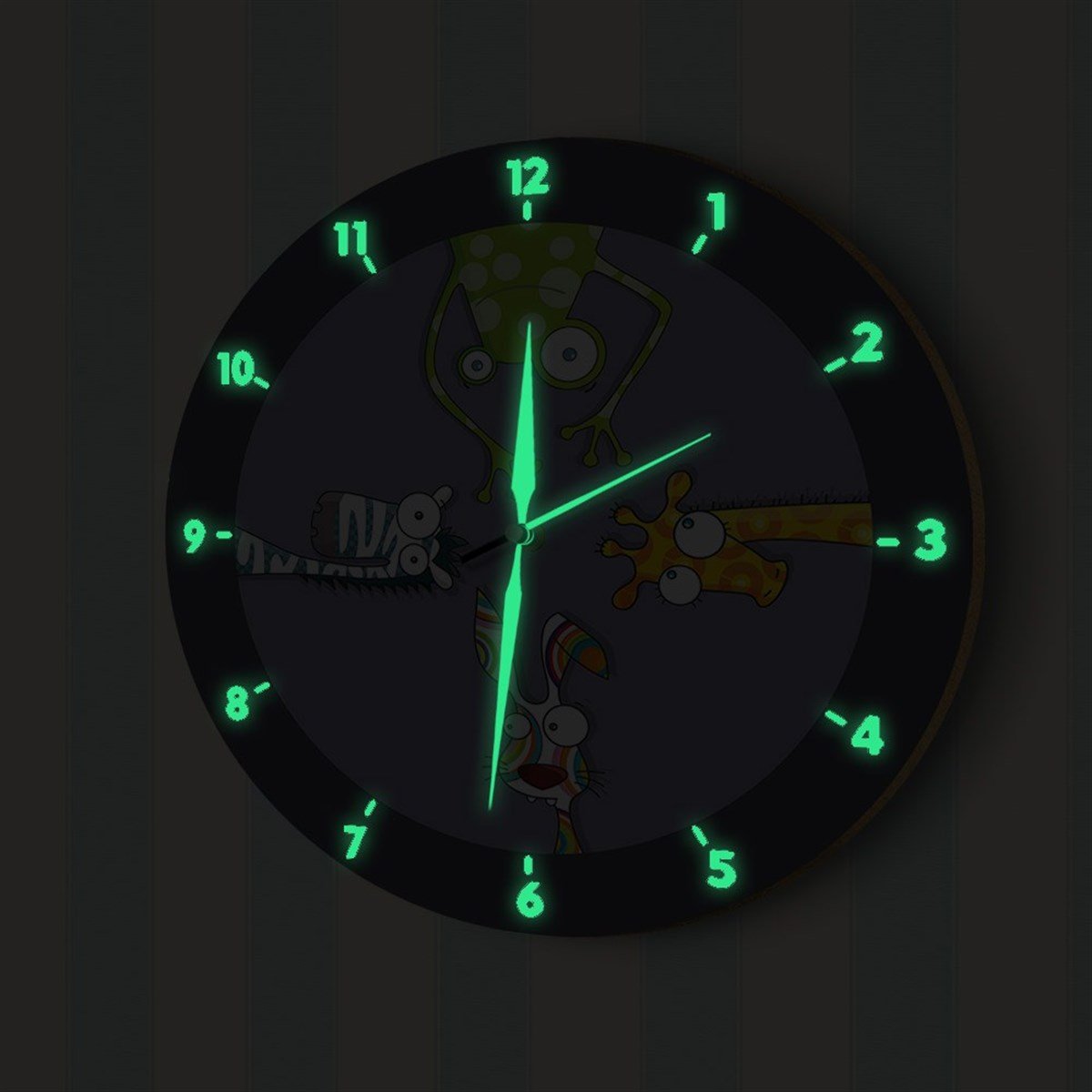 DekorLoft Fosforlu Çocuk Odası Duvar Saati YFS-1420