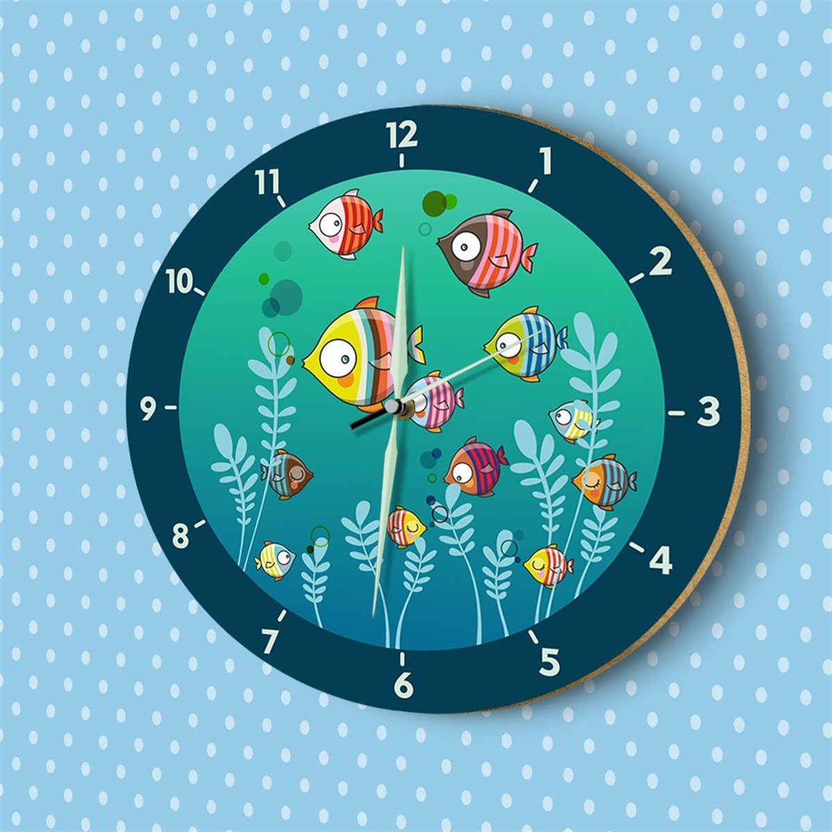 DekorLoft Fosforlu Çocuk Odası Duvar Saati YFS-1414