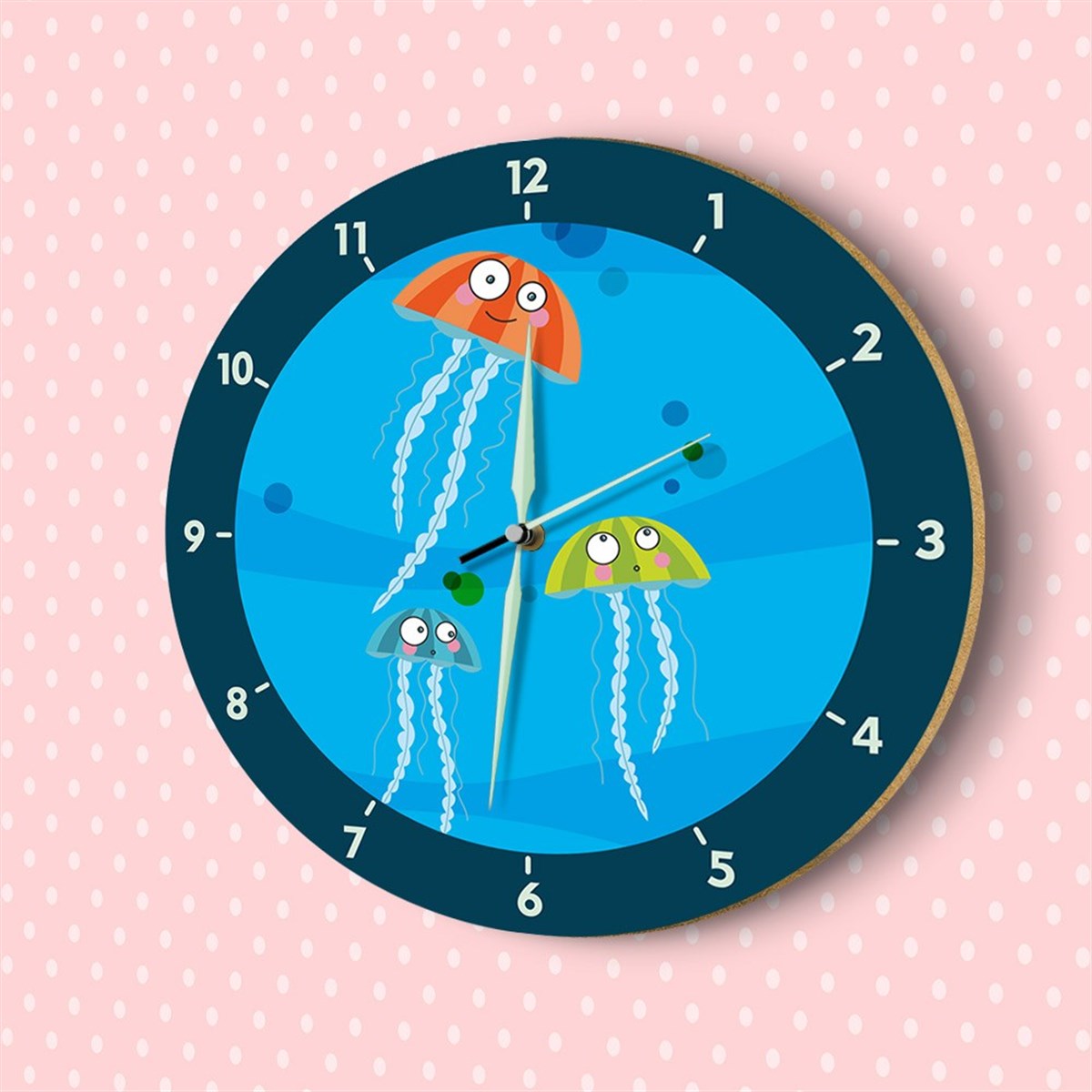 DekorLoft Fosforlu Çocuk Odası Duvar Saati YFS-1412