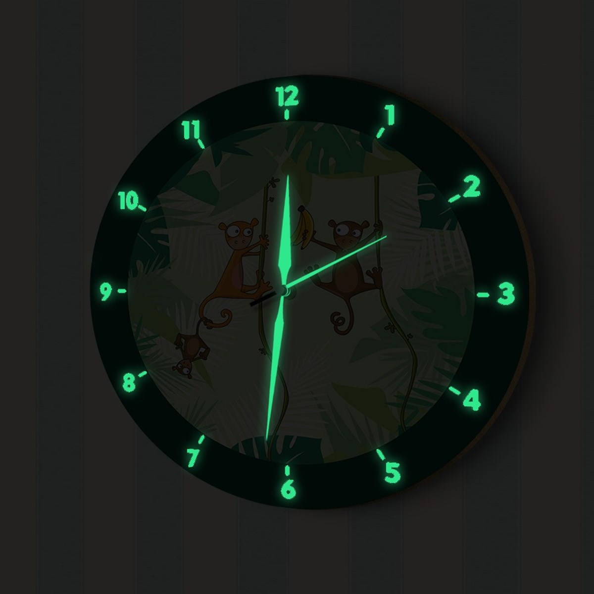 DekorLoft Fosforlu Çocuk Odası Duvar Saati YFS-1425