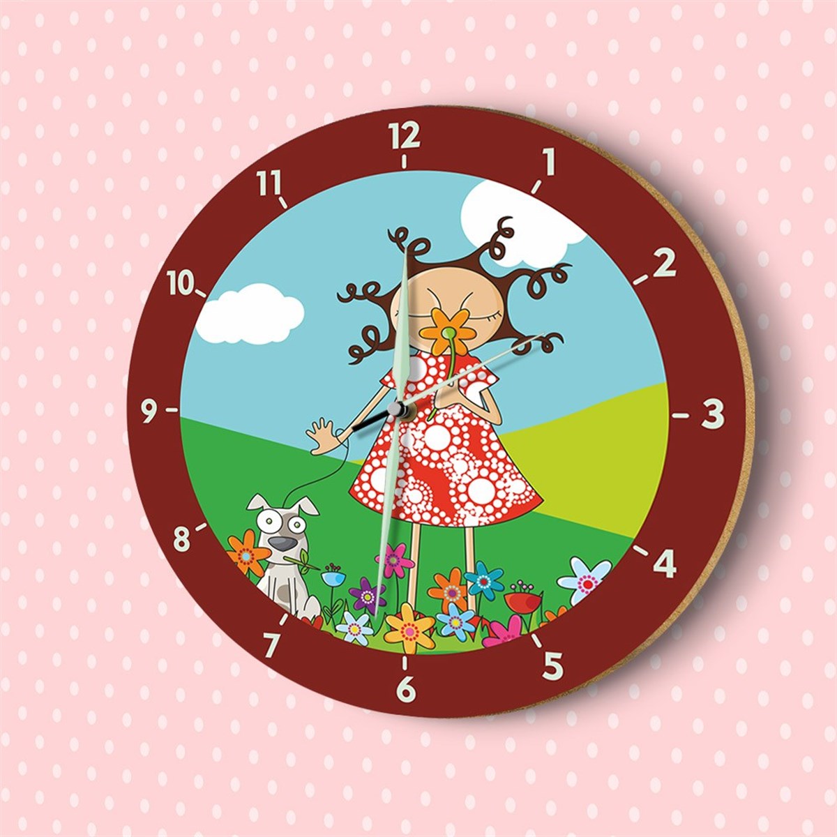 DekorLoft Fosforlu Çocuk Odası Duvar Saati YFS-1419