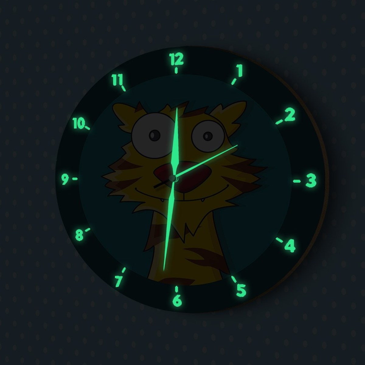 DekorLoft Fosforlu Çocuk Odası Duvar Saati YFS-1404