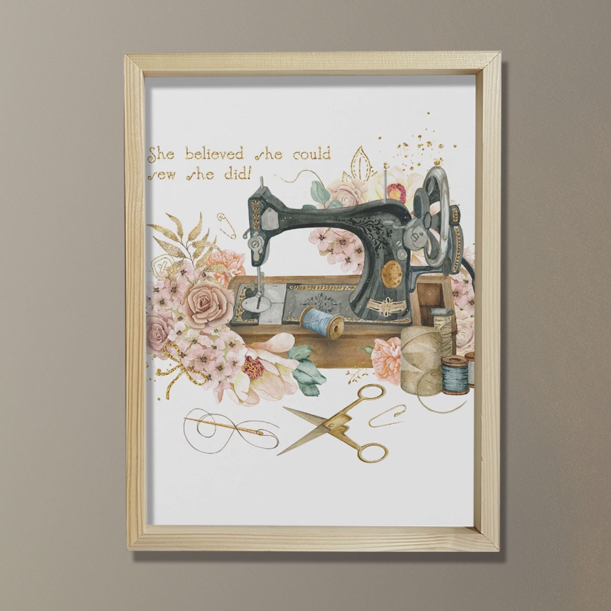 Dikiş Makinesi Sanatı, Eski Çiçeklerin Dikilmesi, Terzi Hediyesi, Dikiş Odası Dekoru