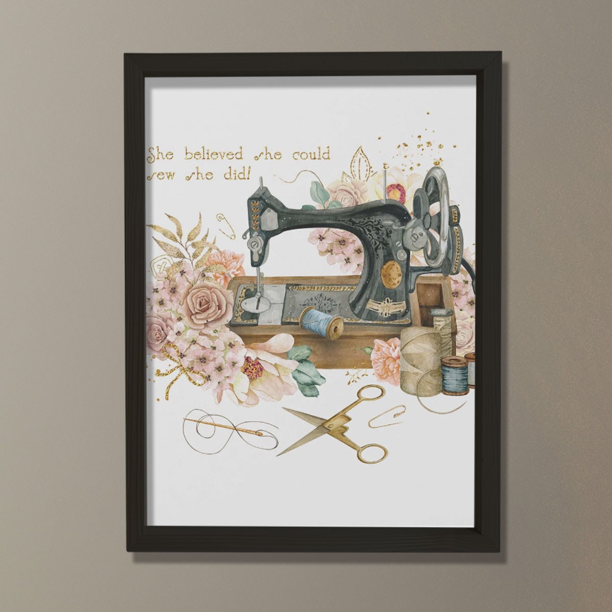 Dikiş Makinesi Sanatı, Eski Çiçeklerin Dikilmesi, Terzi Hediyesi, Dikiş Odası Dekoru