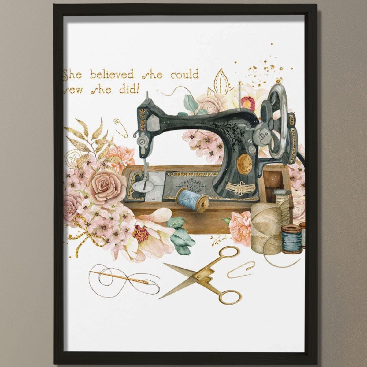 Dikiş Makinesi Sanatı, Eski Çiçeklerin Dikilmesi, Terzi Hediyesi, Dikiş Odası Dekoru