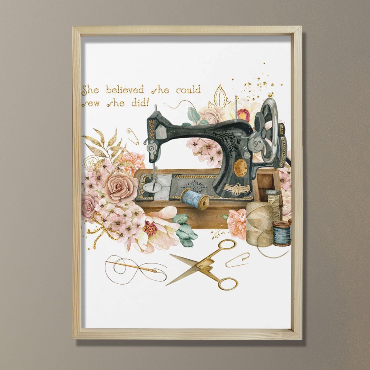 Dikiş Makinesi Sanatı, Eski Çiçeklerin Dikilmesi, Terzi Hediyesi, Dikiş Odası Dekoru