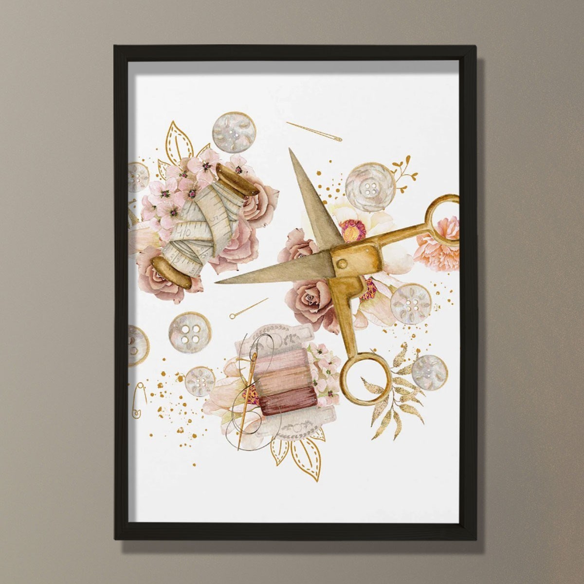 Dikiş Sanatı, Makas Baskısı, Terzi Hediyesi, Dikiş Odası Dekoru