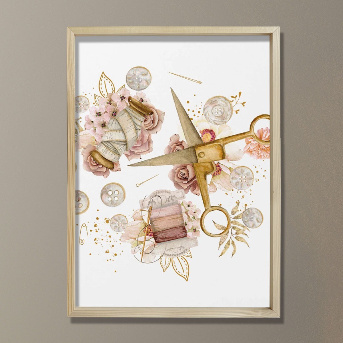 Dikiş Sanatı, Makas Baskısı, Terzi Hediyesi, Dikiş Odası Dekoru