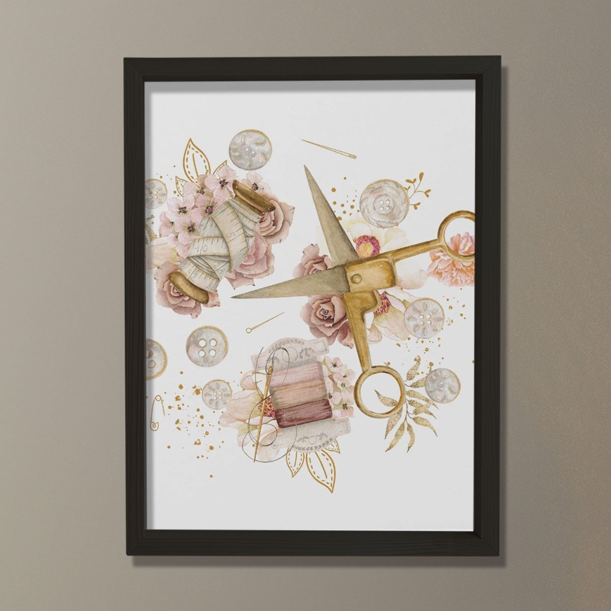 Dikiş Sanatı, Makas Baskısı, Terzi Hediyesi, Dikiş Odası Dekoru