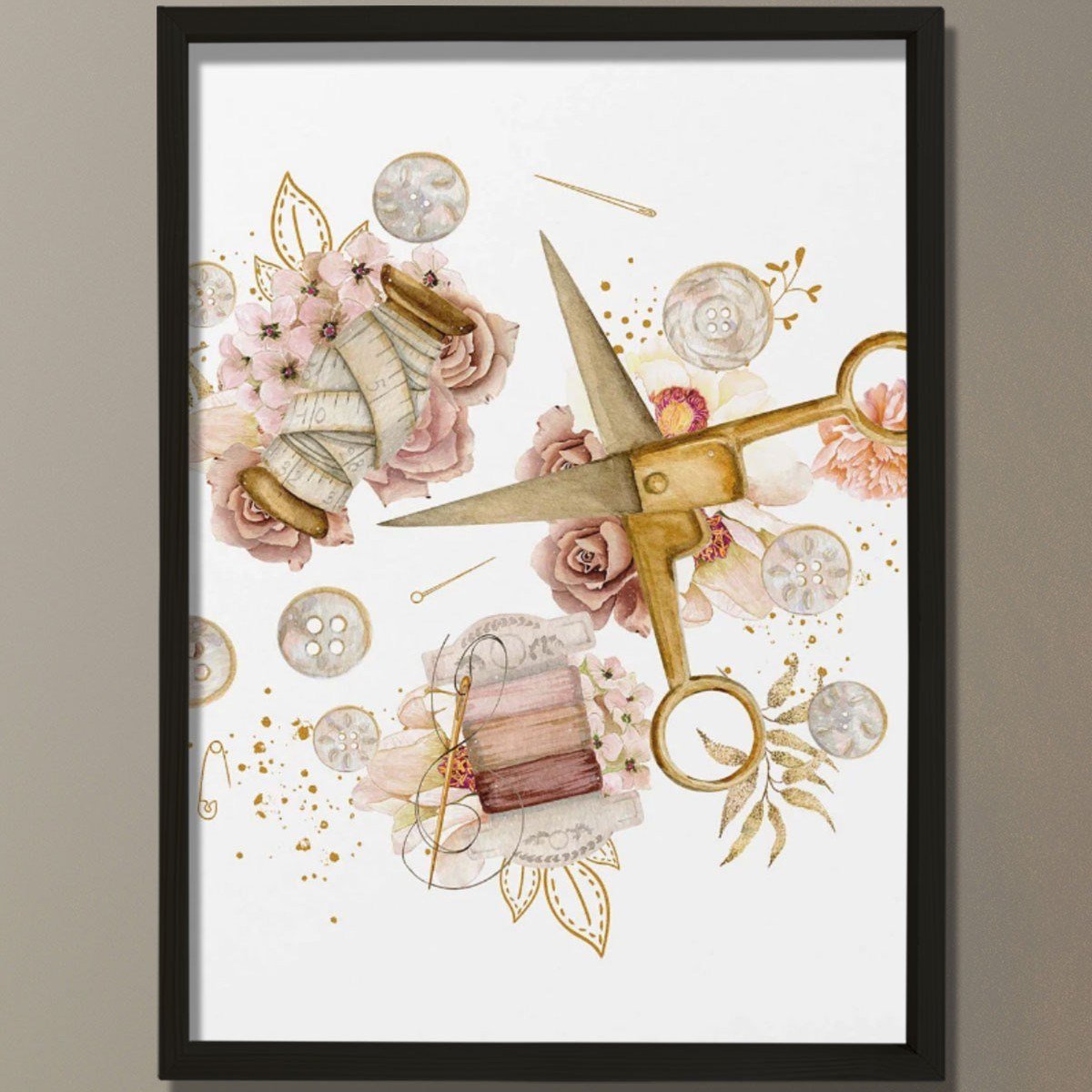 Dikiş Sanatı, Makas Baskısı, Terzi Hediyesi, Dikiş Odası Dekoru