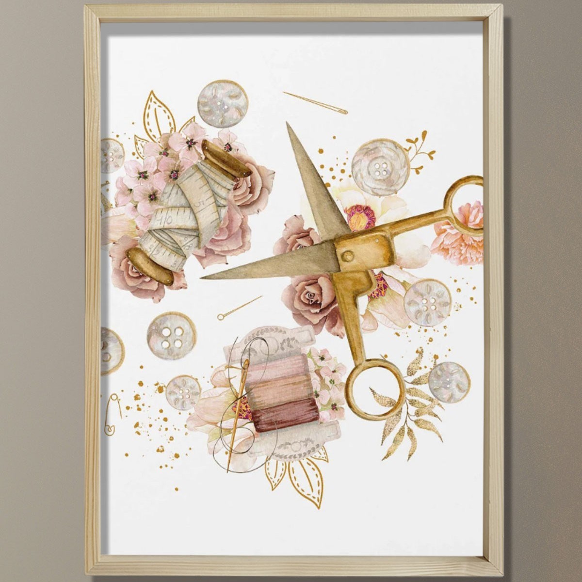 Dikiş Sanatı, Makas Baskısı, Terzi Hediyesi, Dikiş Odası Dekoru