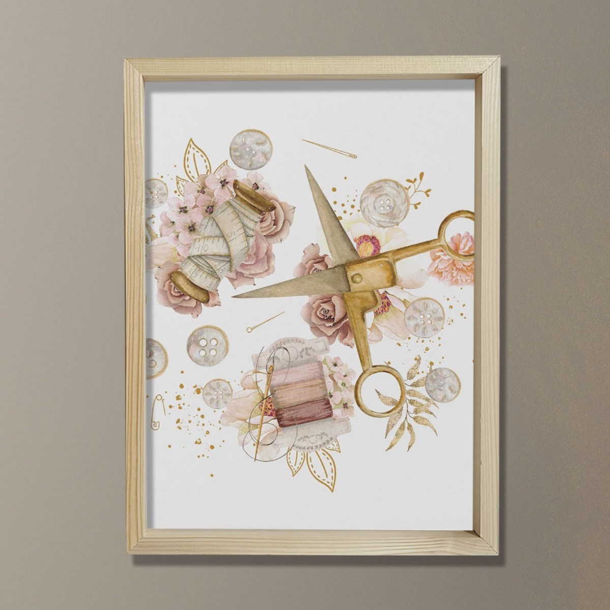 Dikiş Sanatı, Makas Baskısı, Terzi Hediyesi, Dikiş Odası Dekoru