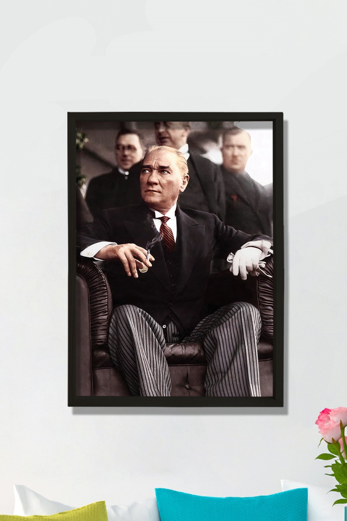 Doğal Çam Ağacı Çerçeveli Atatürk Tablo