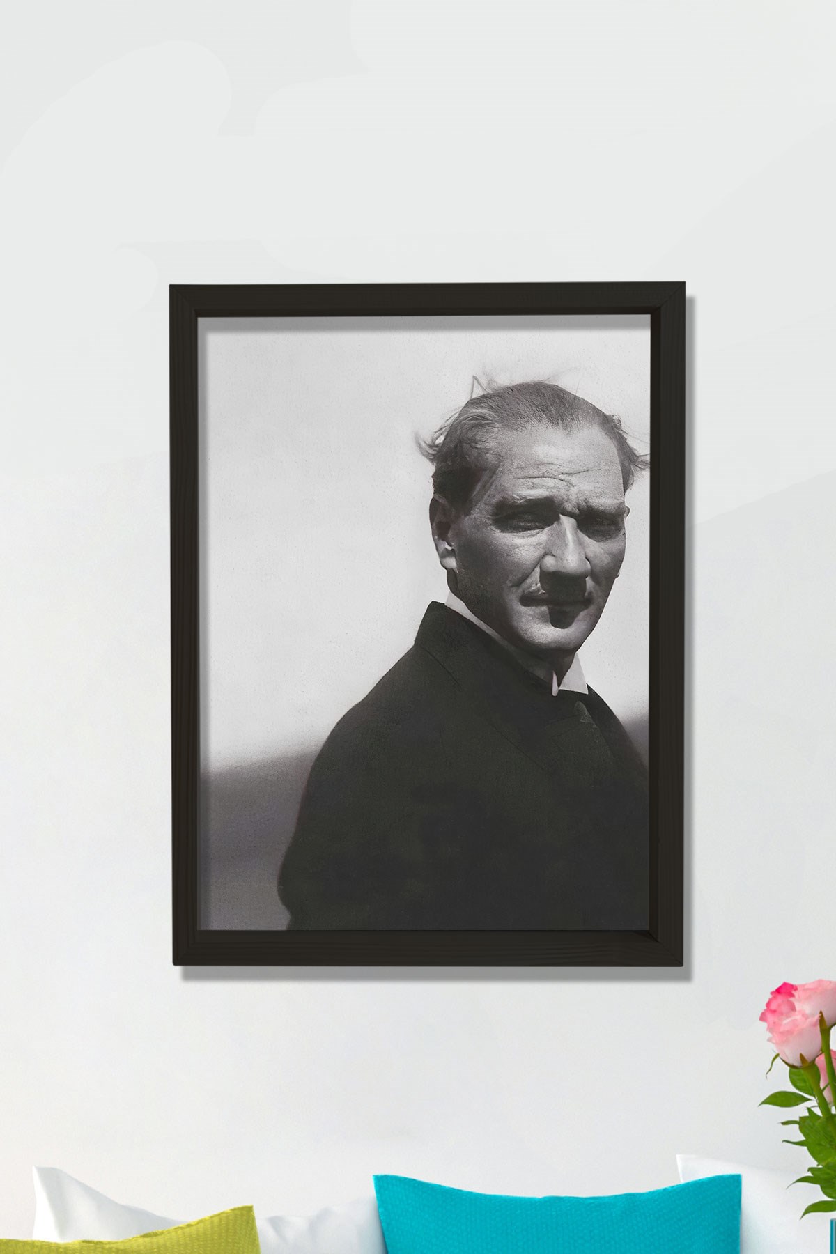 Doğal Çam Ağacı Çerçeveli Atatürk Tablo