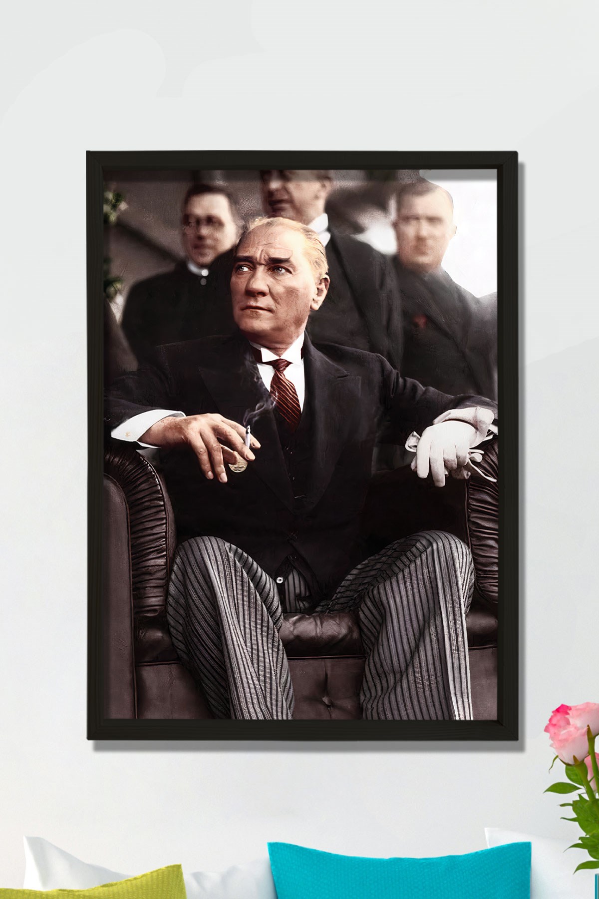 Doğal Çam Ağacı Çerçeveli Atatürk Tablo
