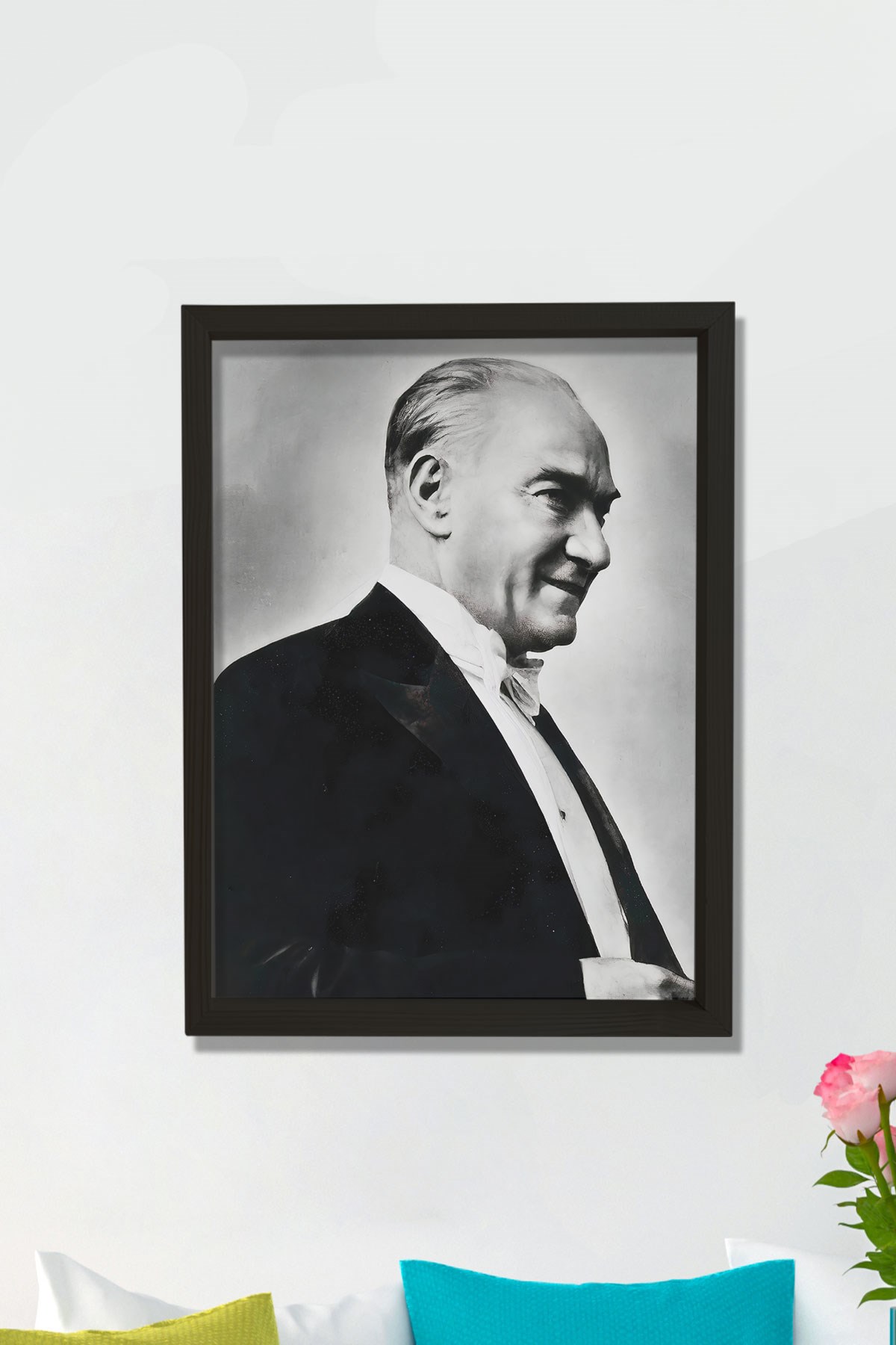 Doğal Çam Ağacı Çerçeveli Atatürk Tablo