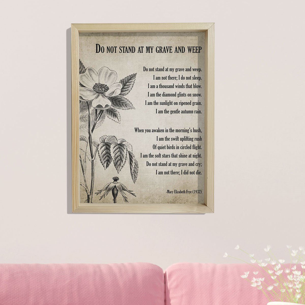Doğal Çam Çerçeveli Duvar Tablosu Bereavement