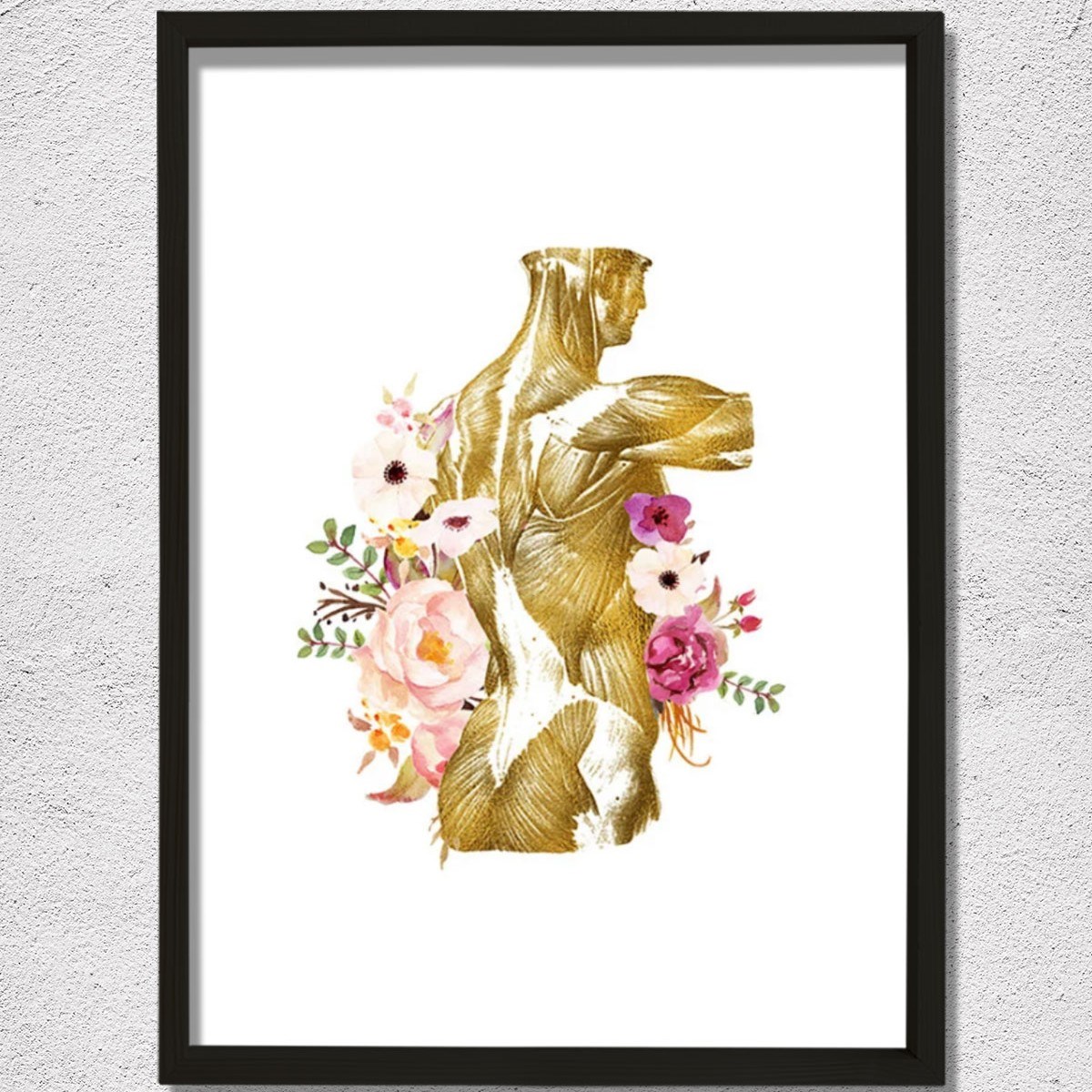 İnsan Anatomisi Baskısı, Kas Sistemi, Fiziksel Terapist Ofis Dekoru