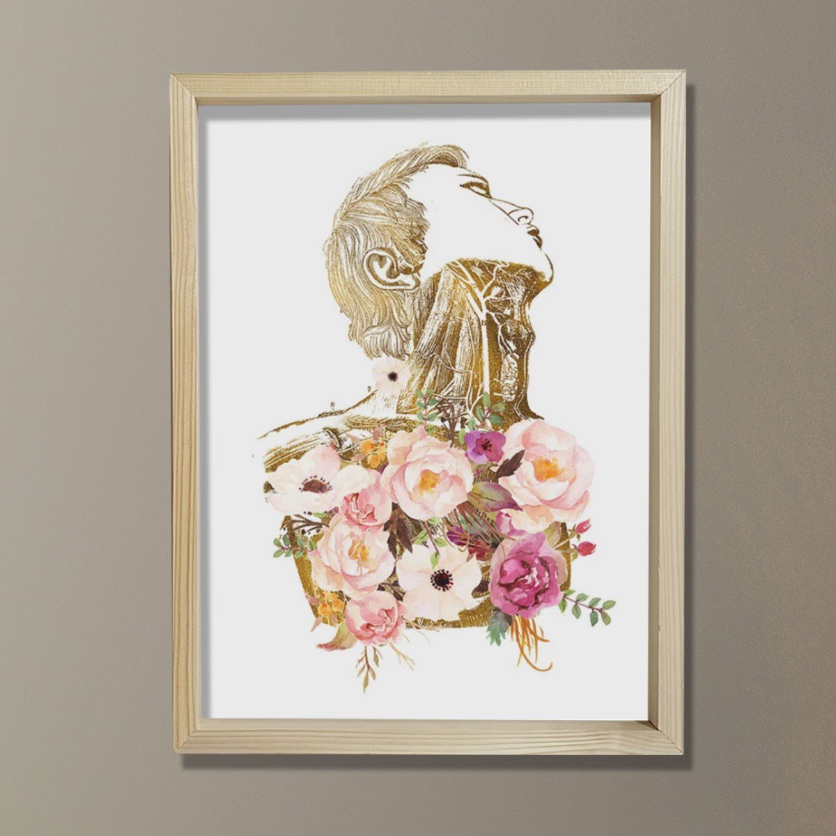 İnsan Boyun Anatomisi Sanatı, Boyun Damarları Baskısı, Doktor Odası Duvar Tablosu