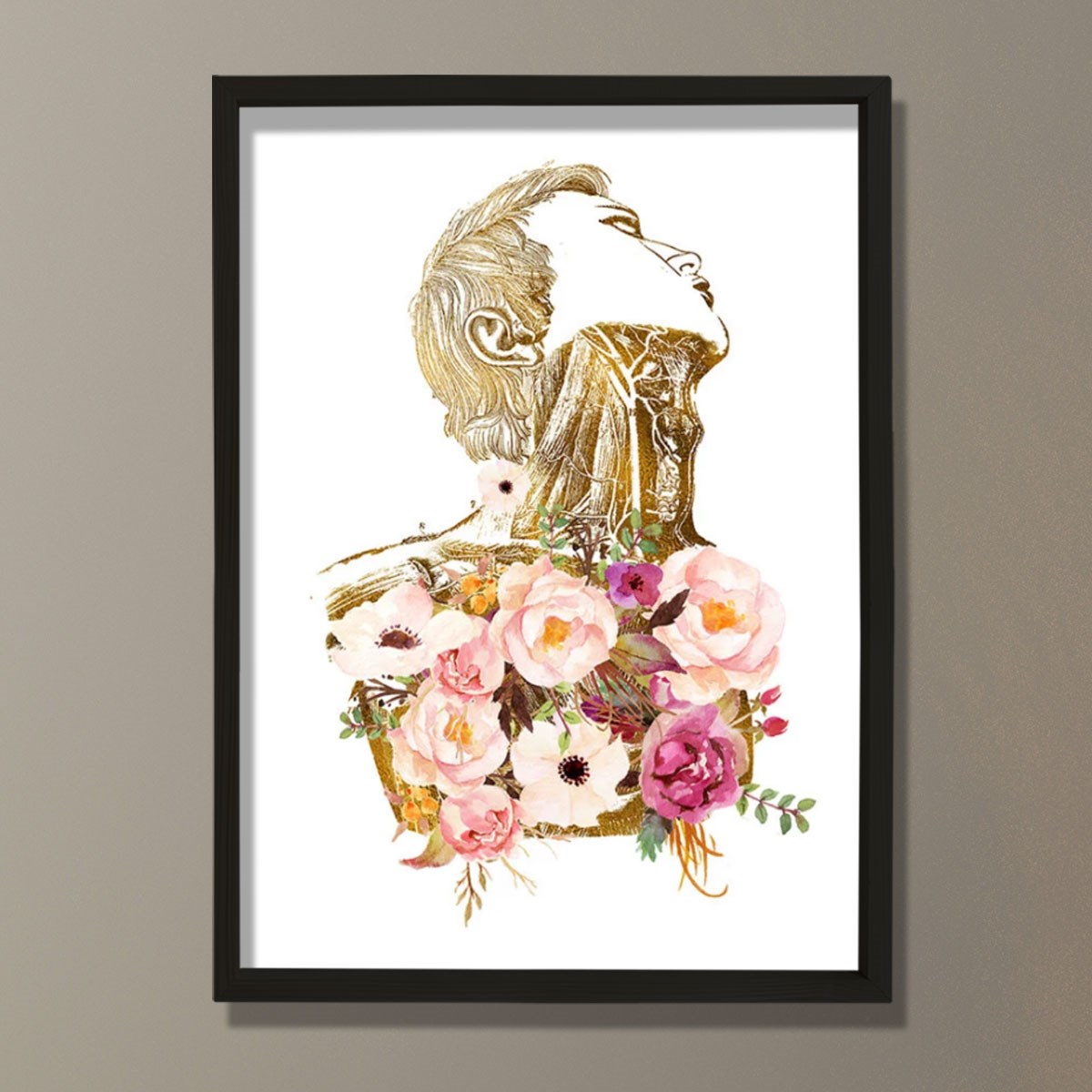 İnsan Boyun Anatomisi Sanatı, Boyun Damarları Baskısı, Doktor Odası Duvar Tablosu