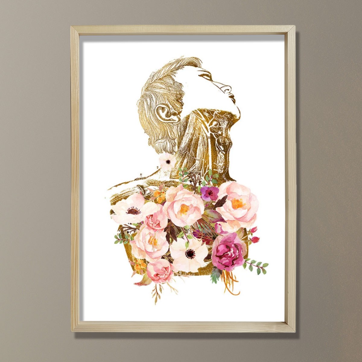 İnsan Boyun Anatomisi Sanatı, Boyun Damarları Baskısı, Doktor Odası Duvar Tablosu