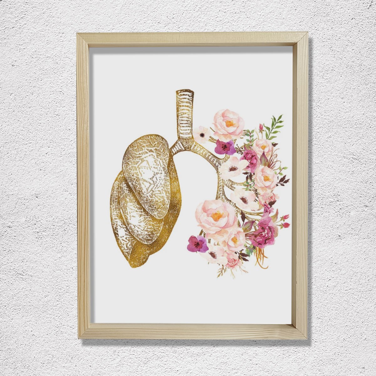 İnsan Organları Anatomisi, Akciğerler Duvar Sanatı, Doktor Ofis Dekoru