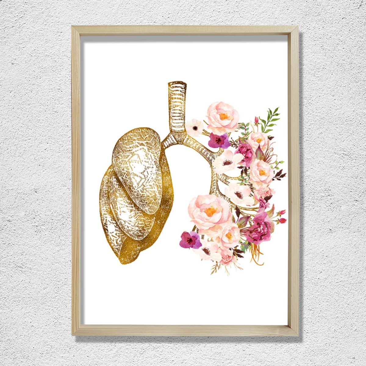 İnsan Organları Anatomisi, Akciğerler Duvar Sanatı, Doktor Ofis Dekoru