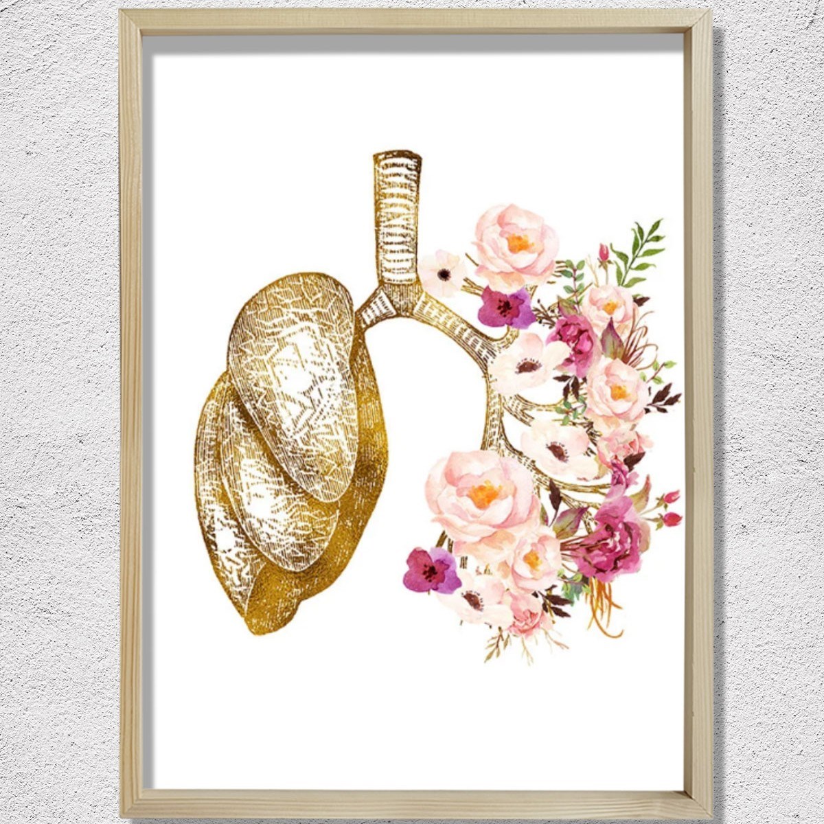 İnsan Organları Anatomisi, Akciğerler Duvar Sanatı, Doktor Ofis Dekoru