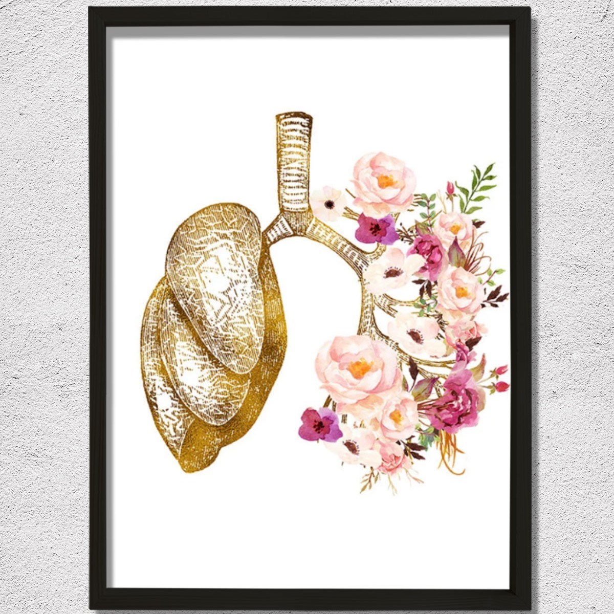 İnsan Organları Anatomisi, Akciğerler Duvar Sanatı, Doktor Ofis Dekoru