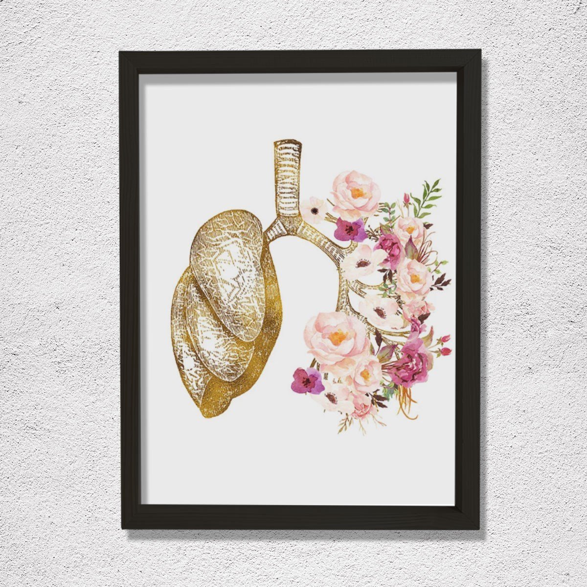 İnsan Organları Anatomisi, Akciğerler Duvar Sanatı, Doktor Ofis Dekoru