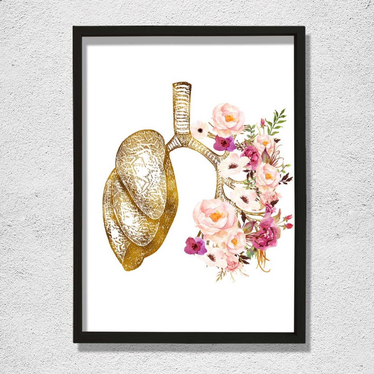 İnsan Organları Anatomisi, Akciğerler Duvar Sanatı, Doktor Ofis Dekoru