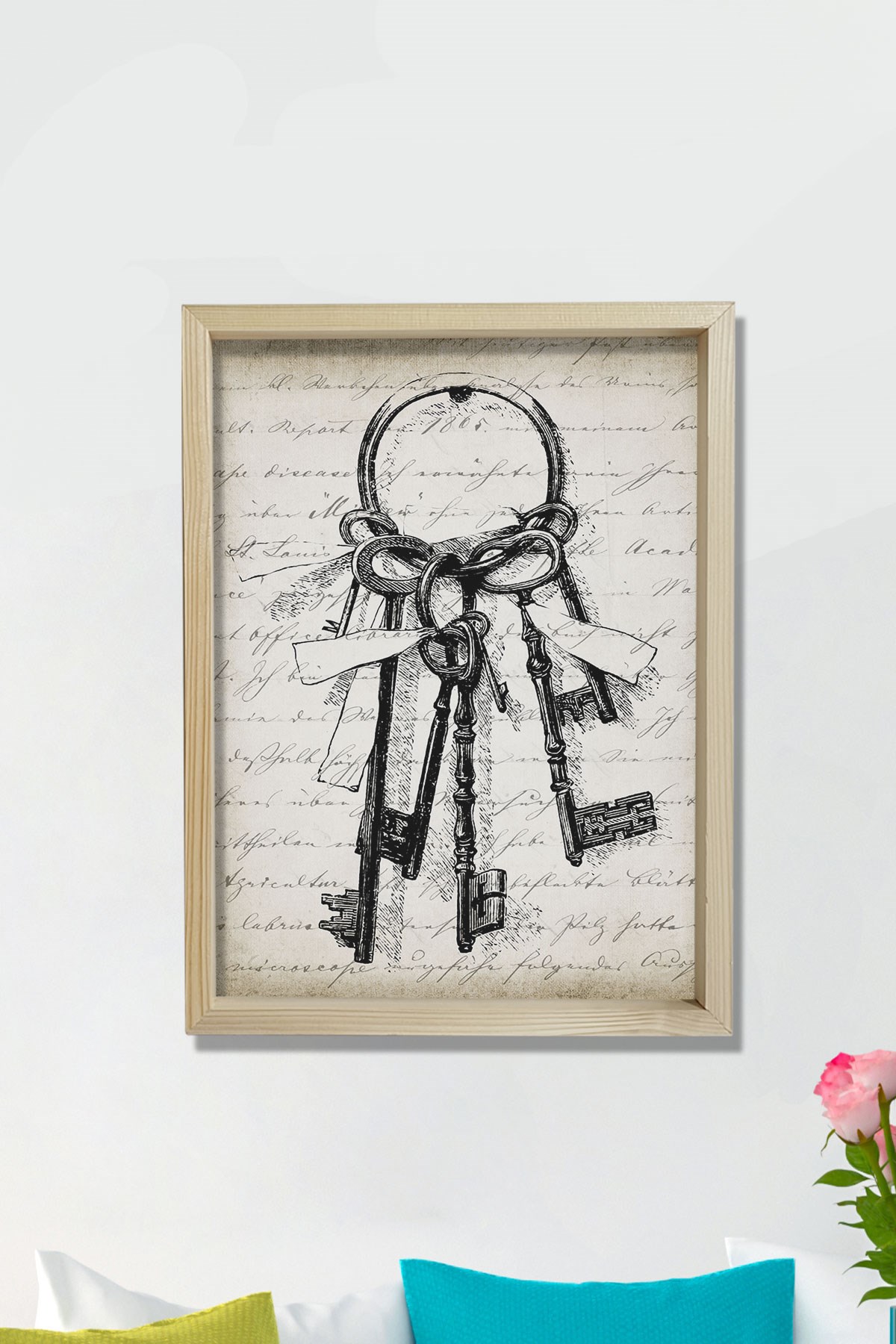 İskelet Anahtarlar Antik Duvar Tablosu