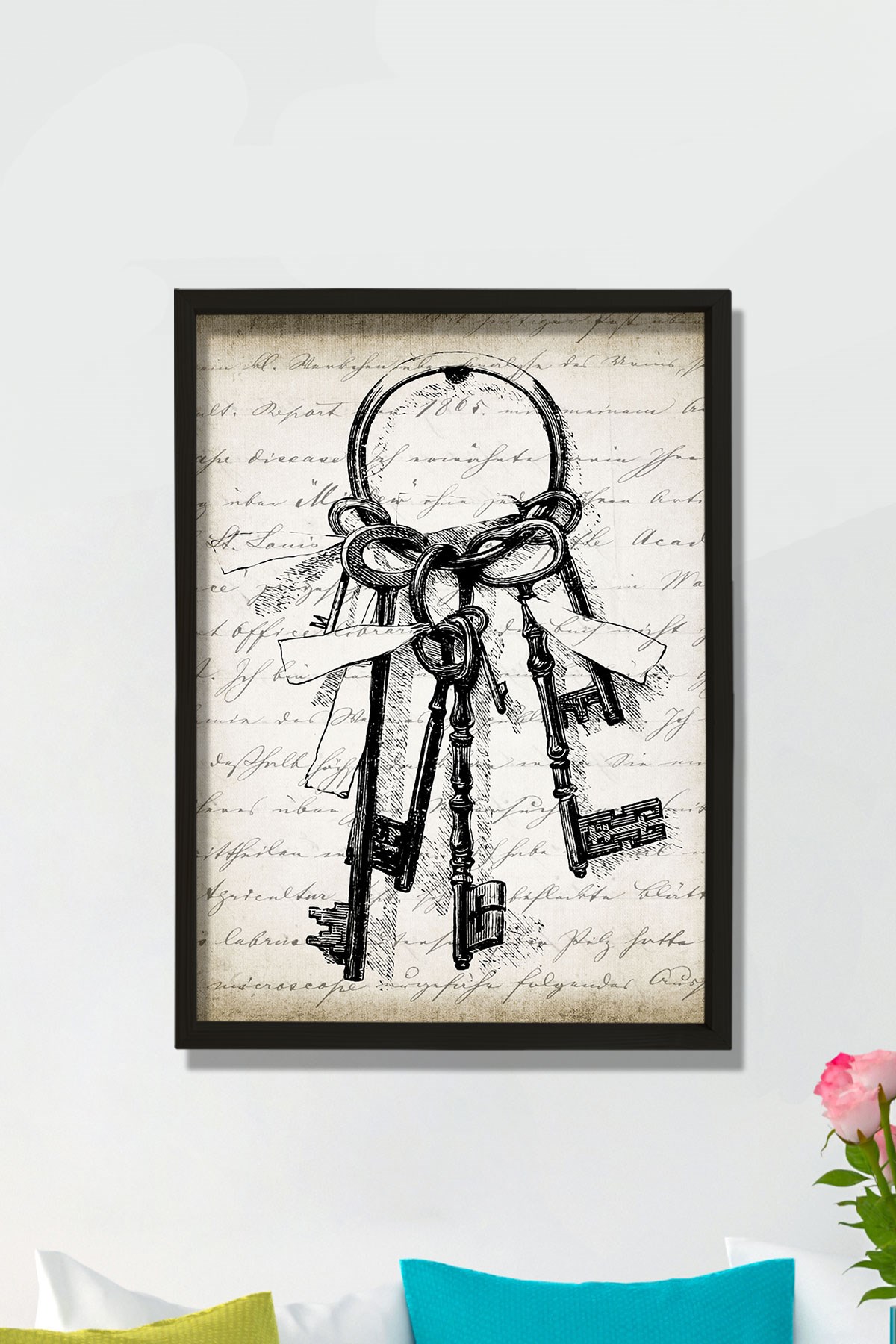 İskelet Anahtarlar Antik Duvar Tablosu