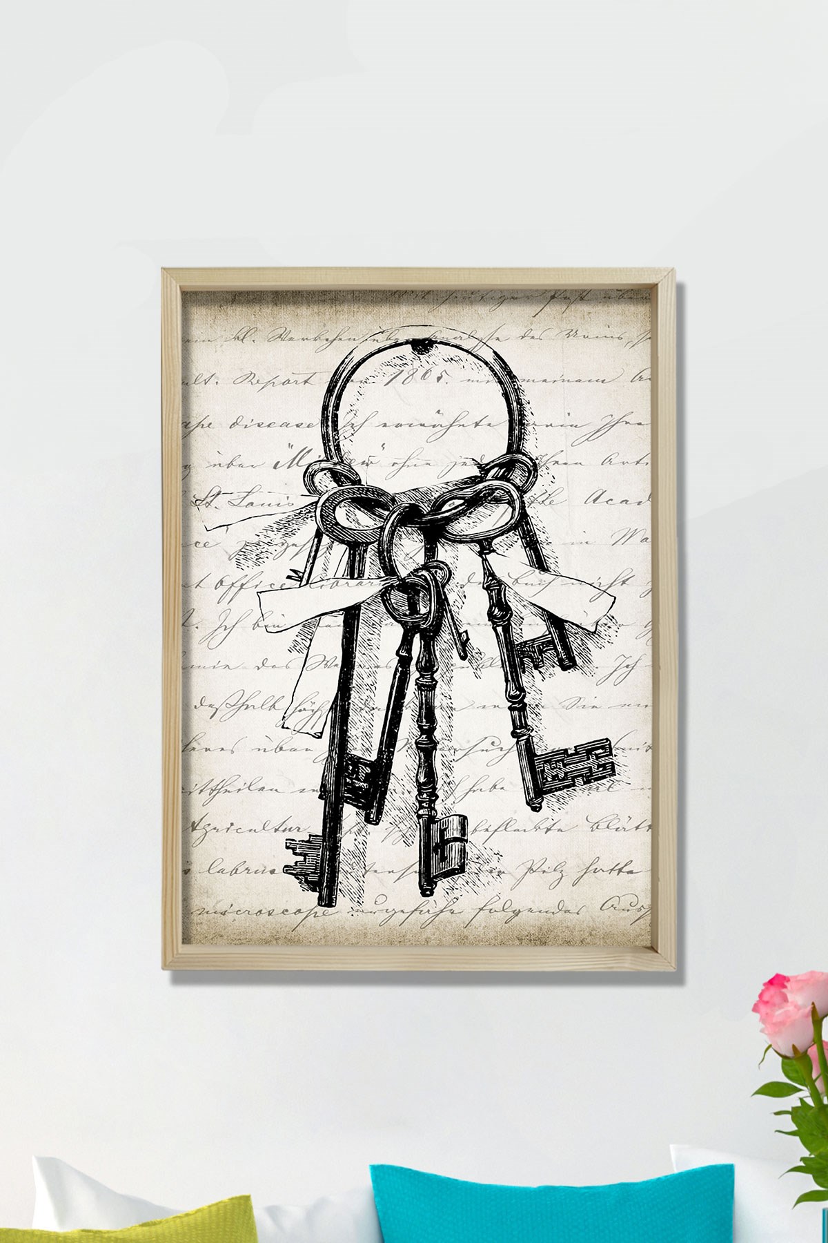 İskelet Anahtarlar Antik Duvar Tablosu