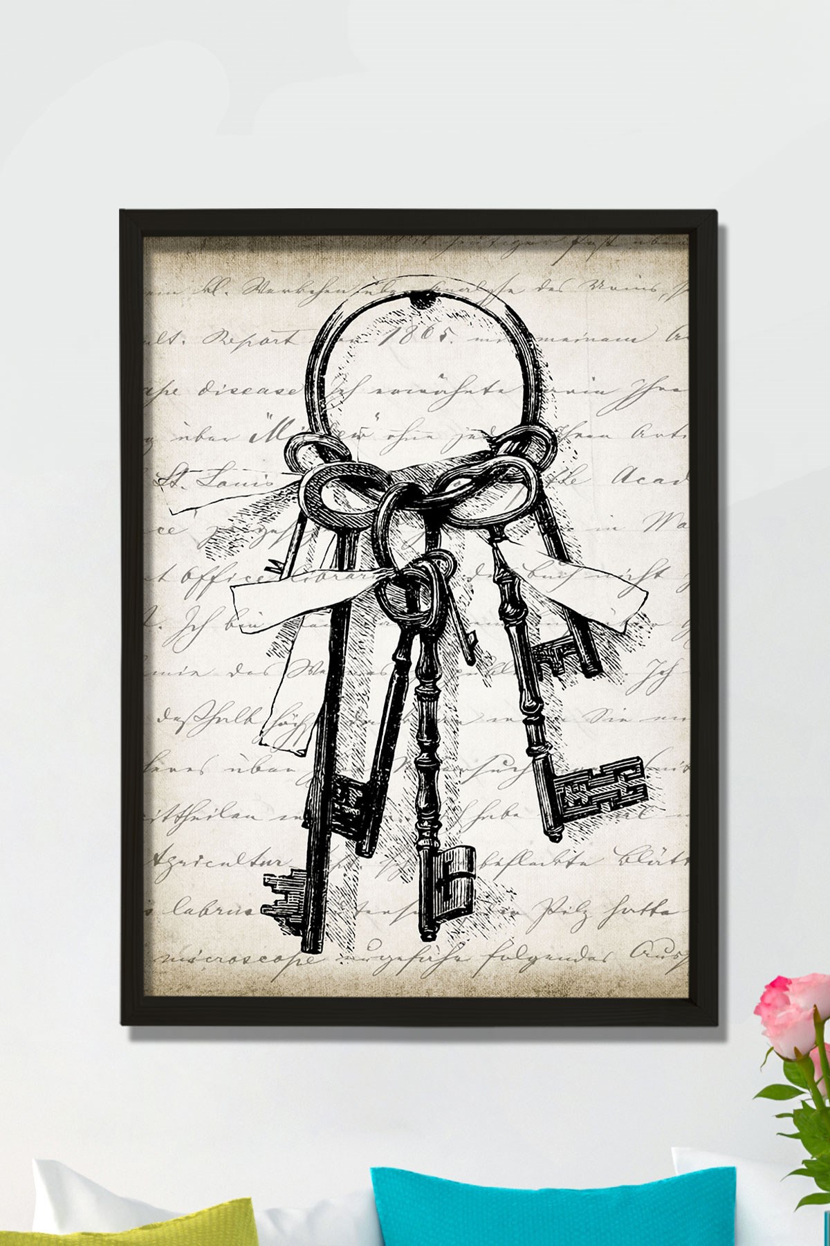 İskelet Anahtarlar Antik Duvar Tablosu