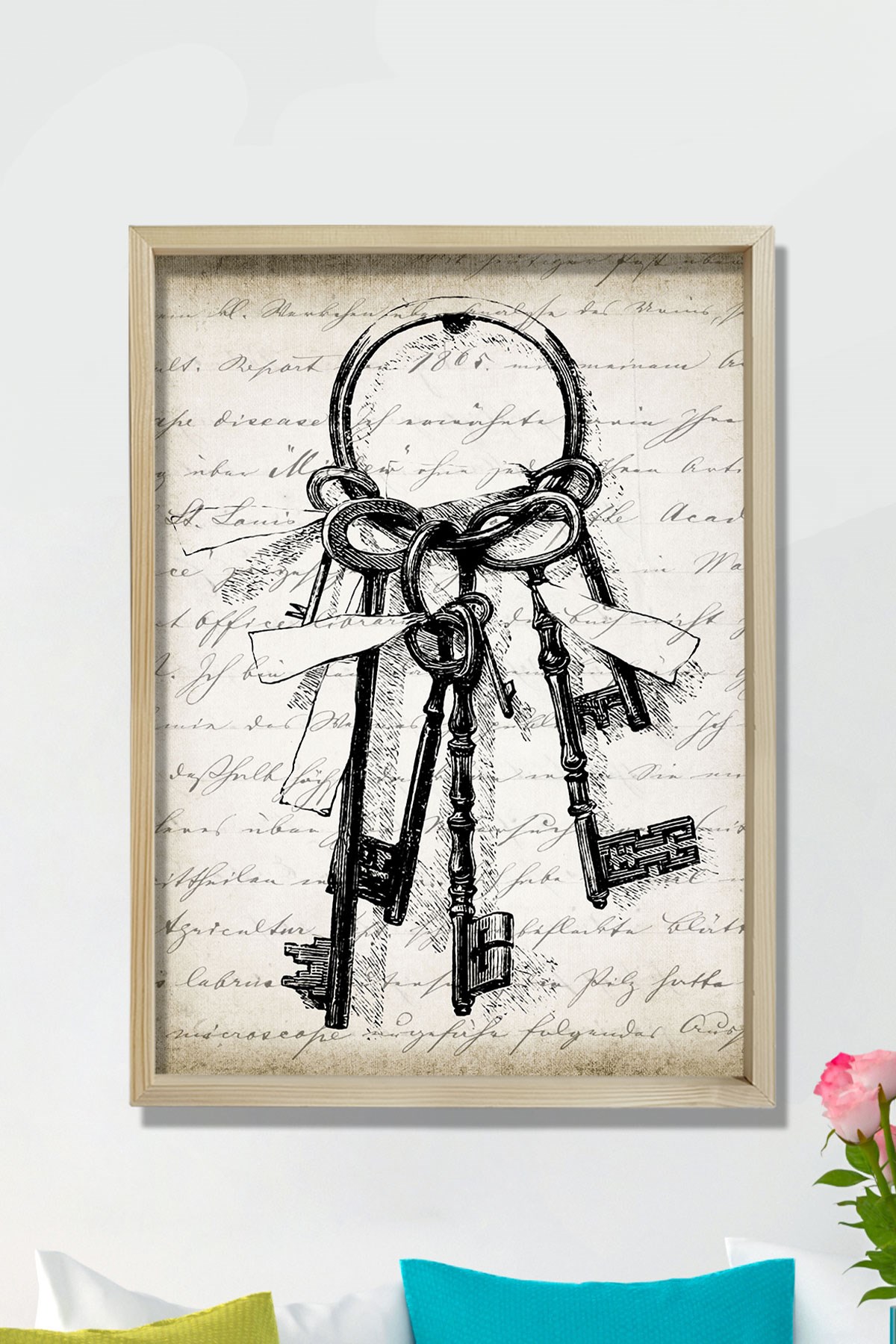 İskelet Anahtarlar Antik Duvar Tablosu