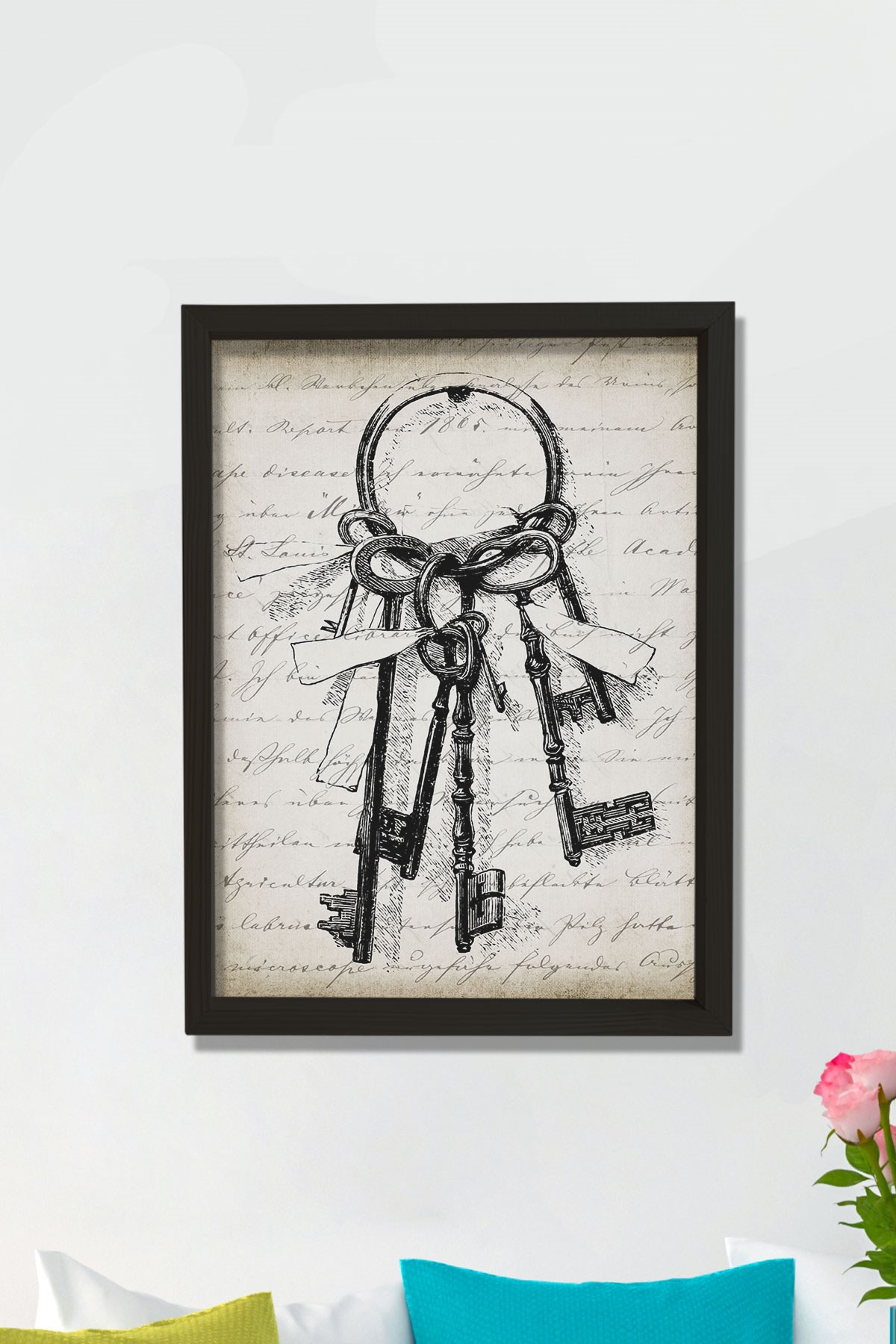 İskelet Anahtarlar Antik Duvar Tablosu