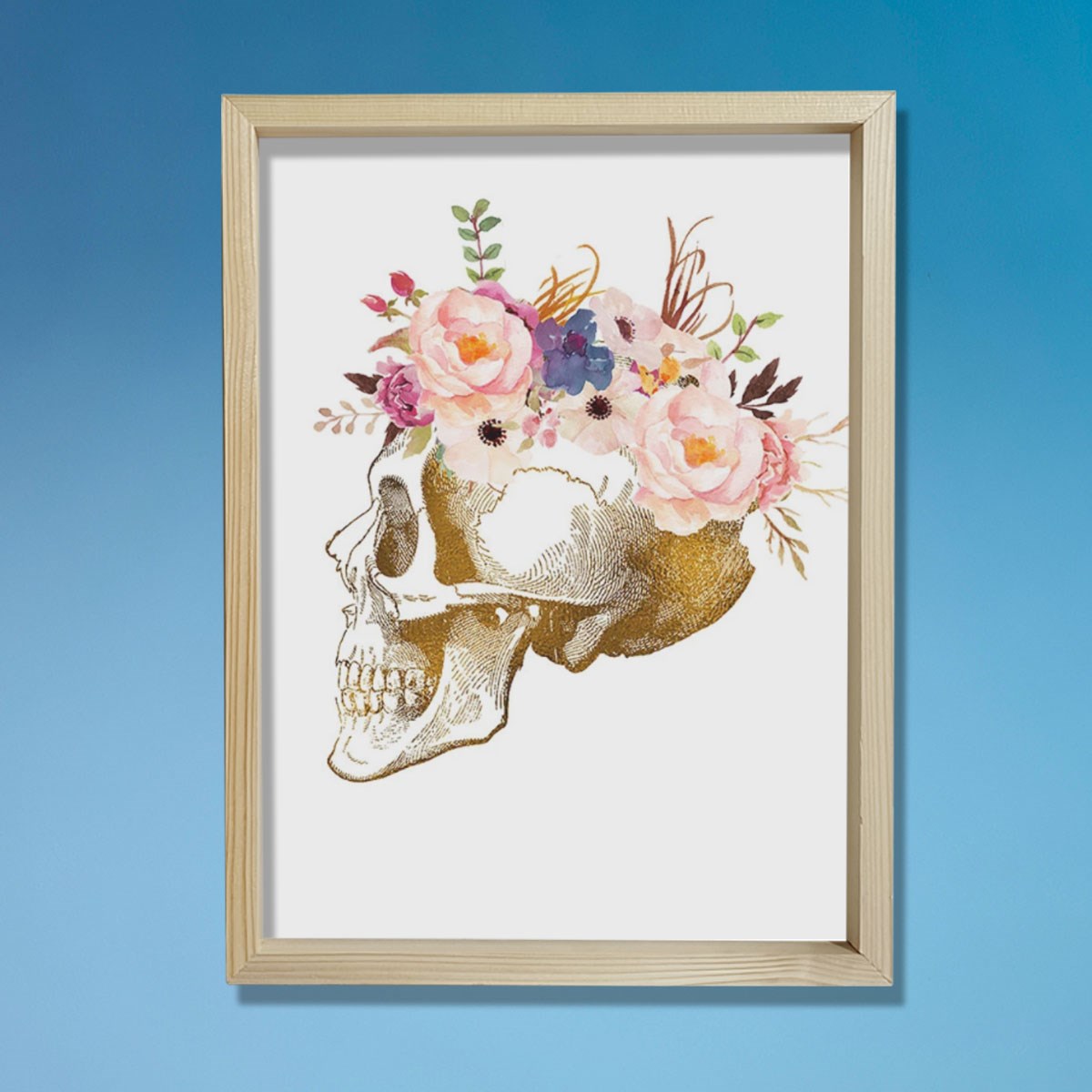 Kafatası Anatomisi Sanatsal Baskısı, Doktor Ofis Duvar Dekoru