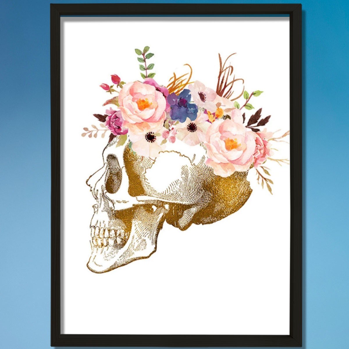 Kafatası Anatomisi Sanatsal Baskısı, Doktor Ofis Duvar Dekoru