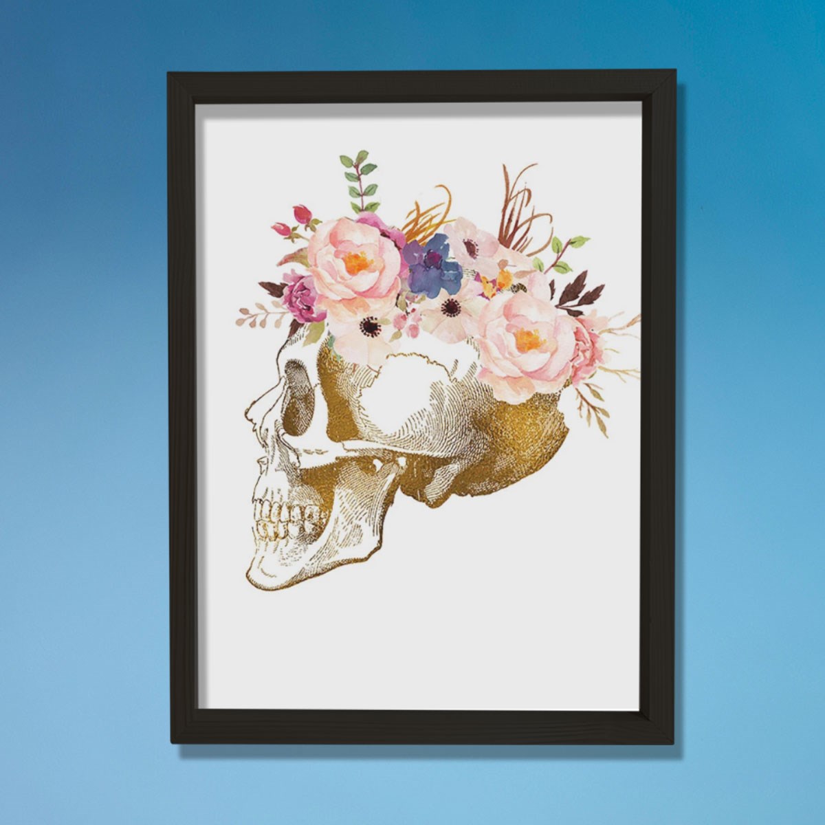 Kafatası Anatomisi Sanatsal Baskısı, Doktor Ofis Duvar Dekoru