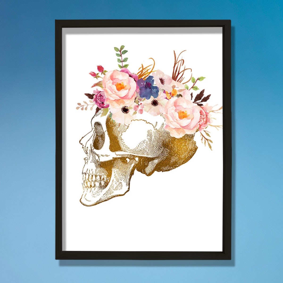 Kafatası Anatomisi Sanatsal Baskısı, Doktor Ofis Duvar Dekoru