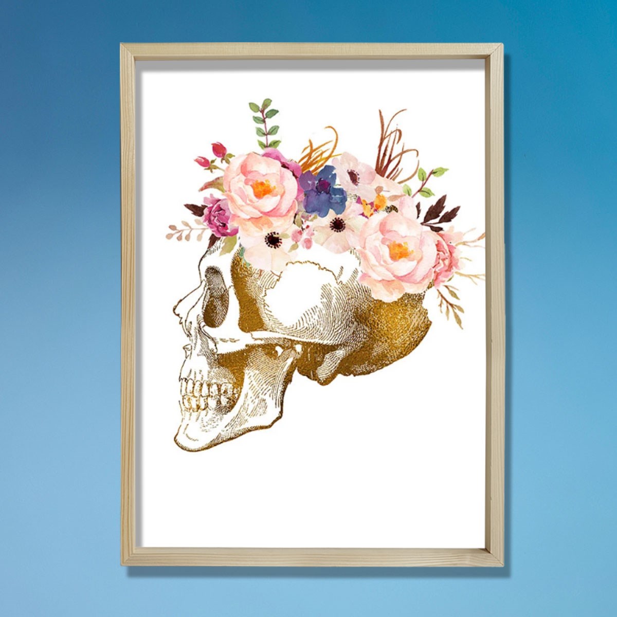 Kafatası Anatomisi Sanatsal Baskısı, Doktor Ofis Duvar Dekoru