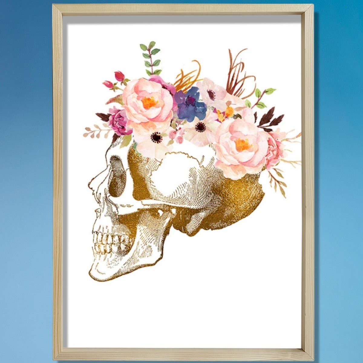 Kafatası Anatomisi Sanatsal Baskısı, Doktor Ofis Duvar Dekoru