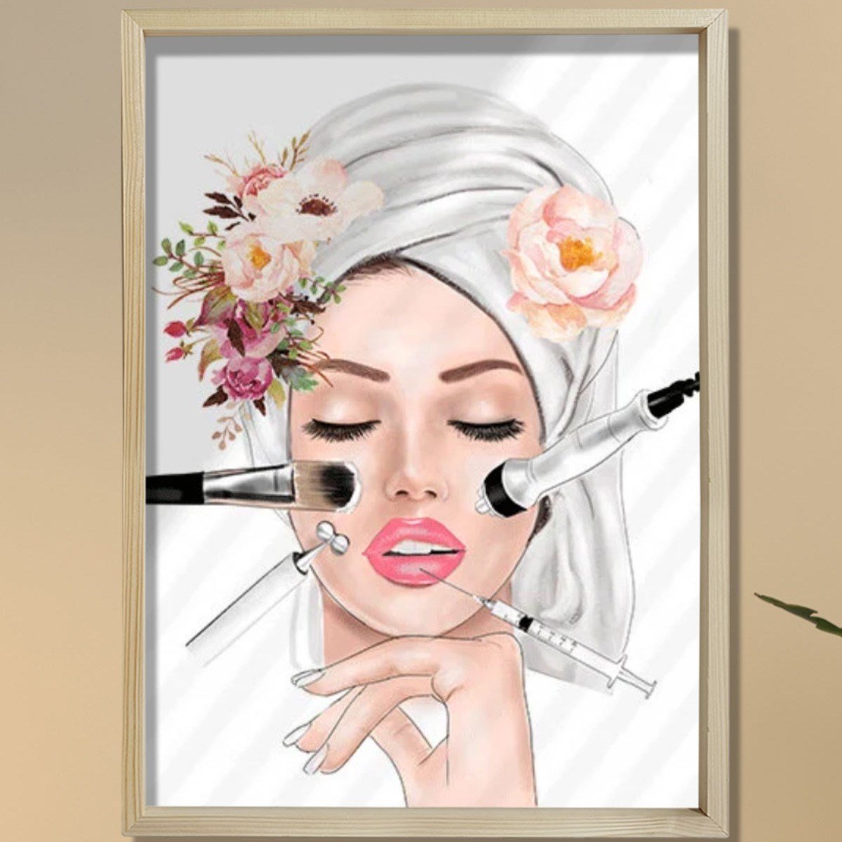 Yüz Bakımları Baskısı, Güzellik Posteri, Güzellik Salonu Dekoru