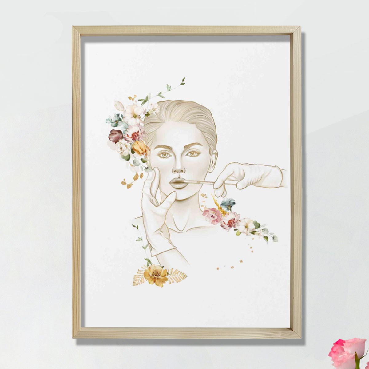 Yüz Dolgu Tedavi Baskısı, Botox Enjeksiyonu, Plastik ve Estetik Cerrahı, Doktor Odası Duvar Tablosu